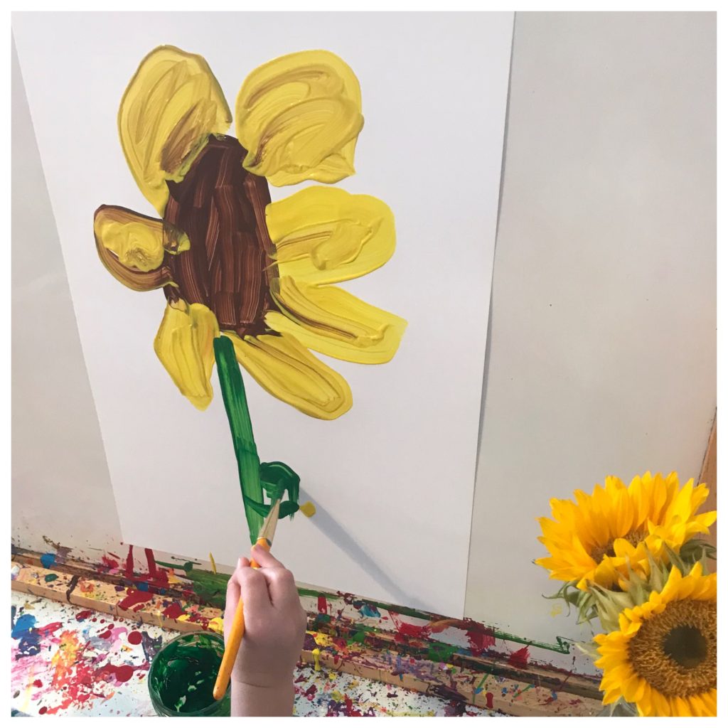 Sunflowers - Directed Fall Painting Activity - 10 Fall Preschool Art Projects