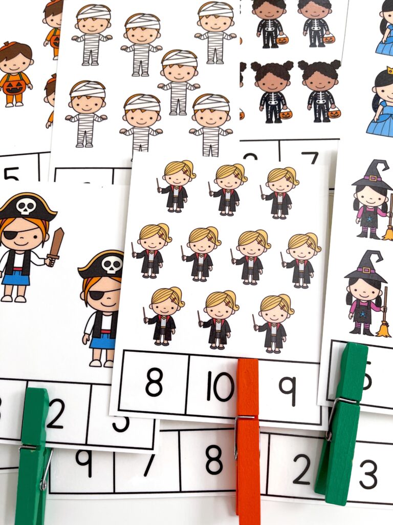 Halloween Counting Clip Cards 