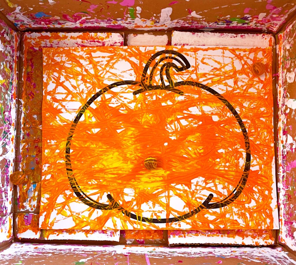 Marble painting pumpkin 
