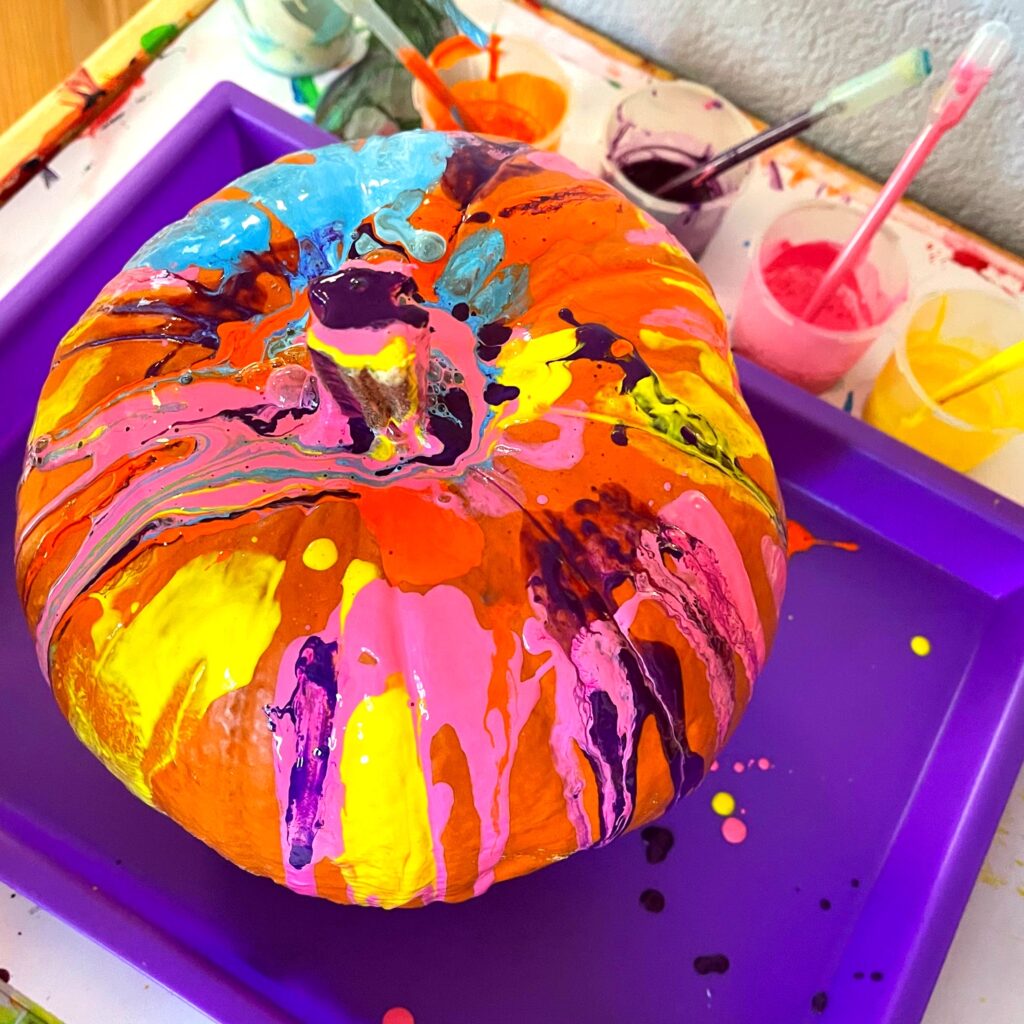 Painted Pumpkin - Preschool Halloween Art Projects 