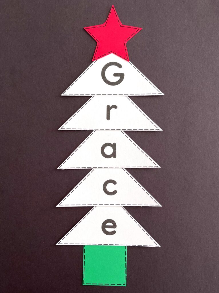 Preschool Christmas Tree Name Project