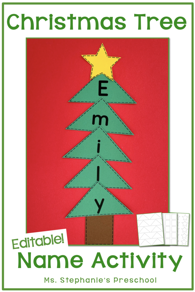 Editable Christmas Tree Name Activity 