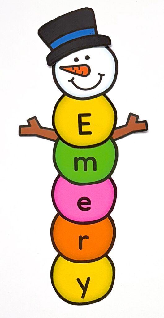 Colorful Snowman Name Activity