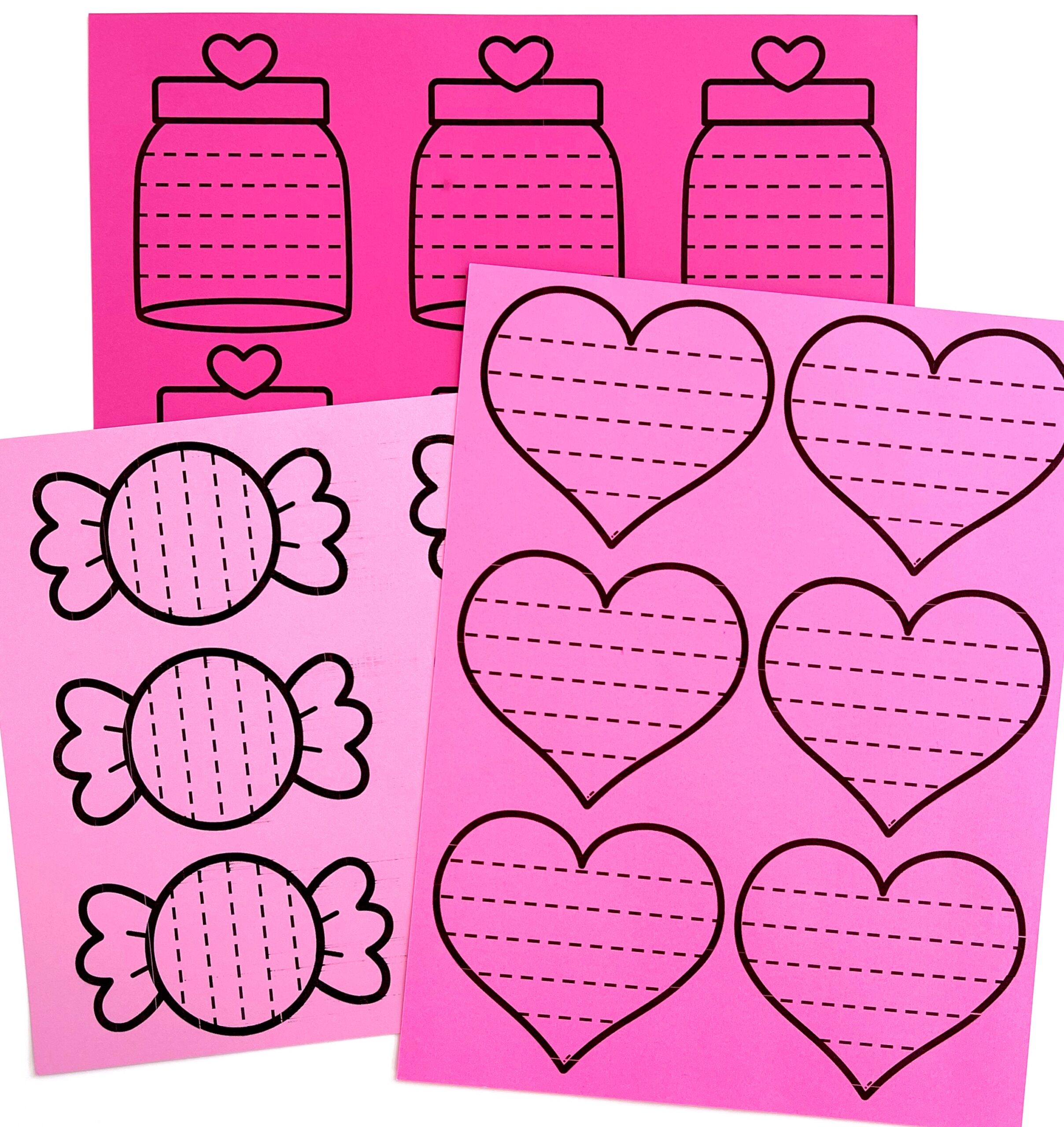 Valentine's Day Scissors Skills worksheet : free printable