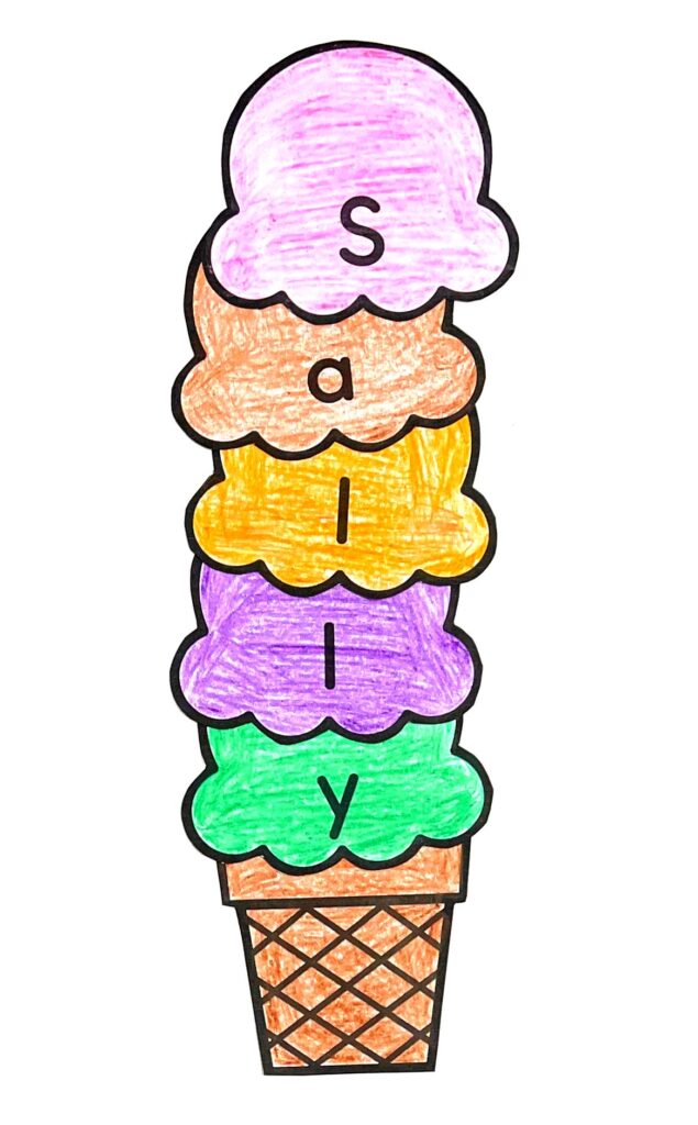 Ice Cream Name Craft for Preschoolers