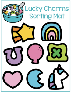 Lucky Charms Preschool Activities Sorting Mat