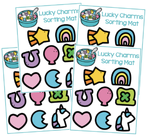 Lucky Charms Preschool Activity Sorting Mats