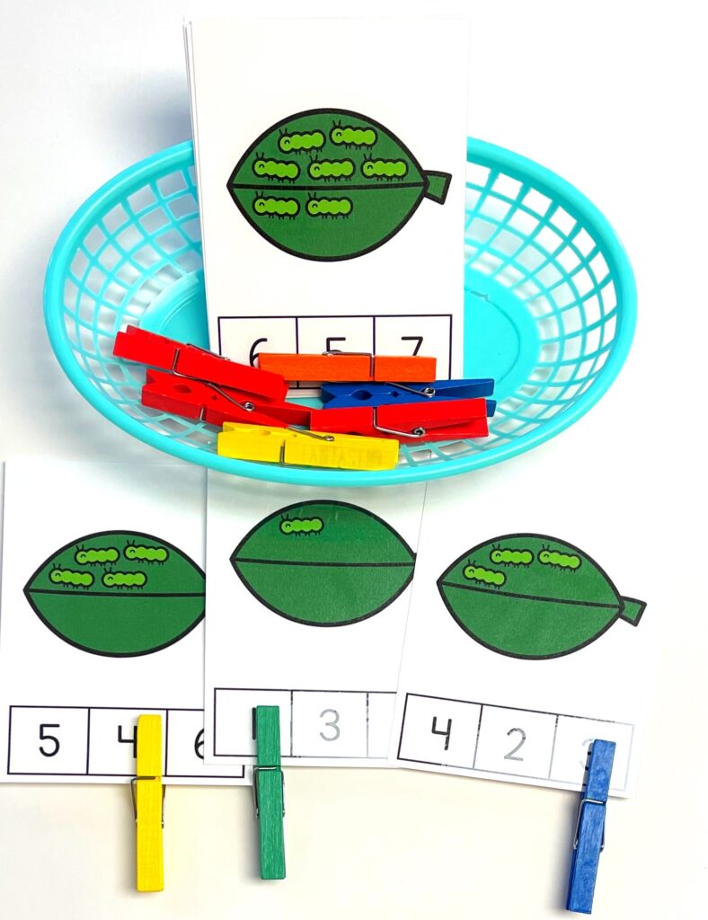Caterpillar Count and Clip Cards 