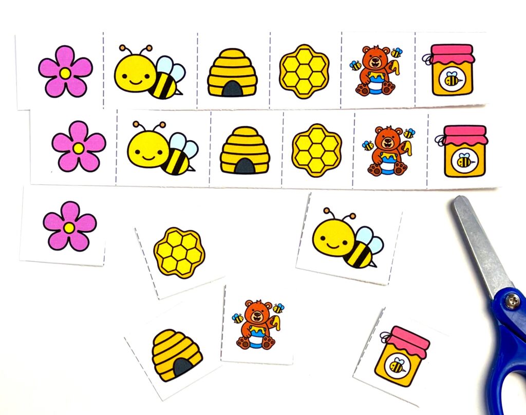 Bee Themed Preschool Scissor Strips 