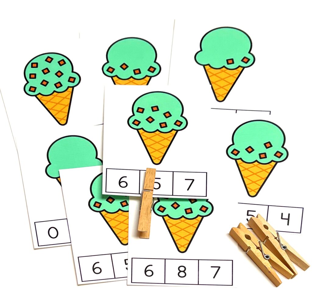 Ice Cream Count and Clip Cards