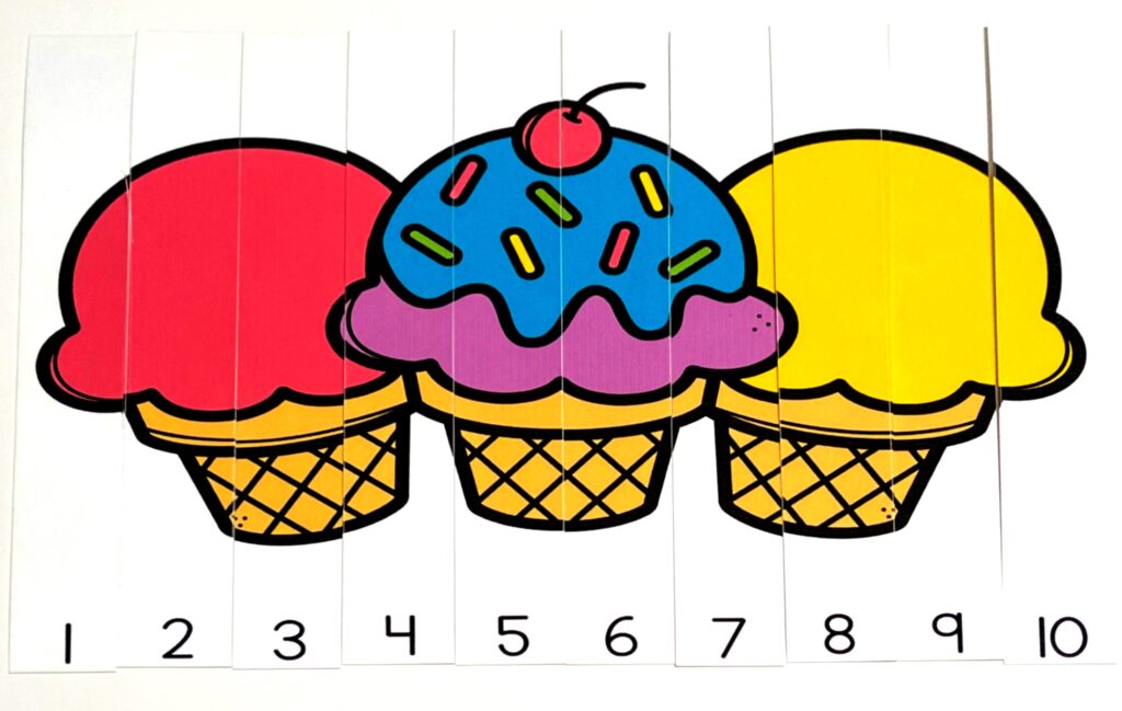 Number Order Ice Cream Puzzle