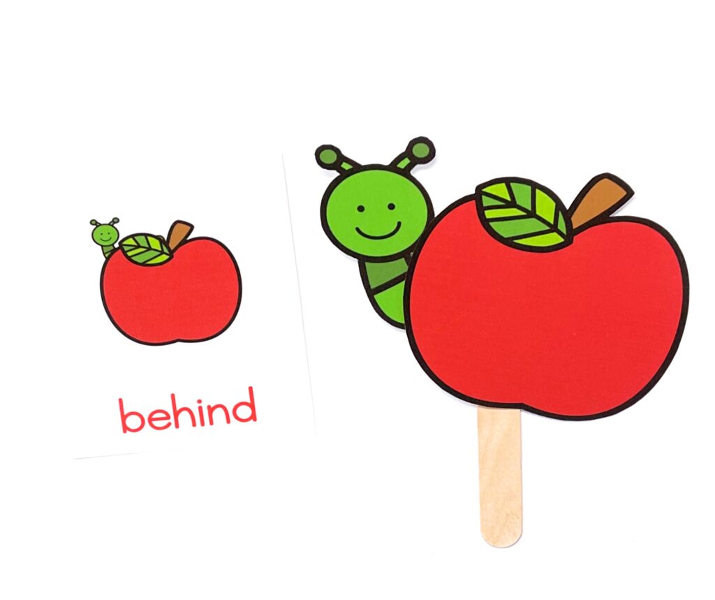 Worm Behind the Apple Position Words Activity 