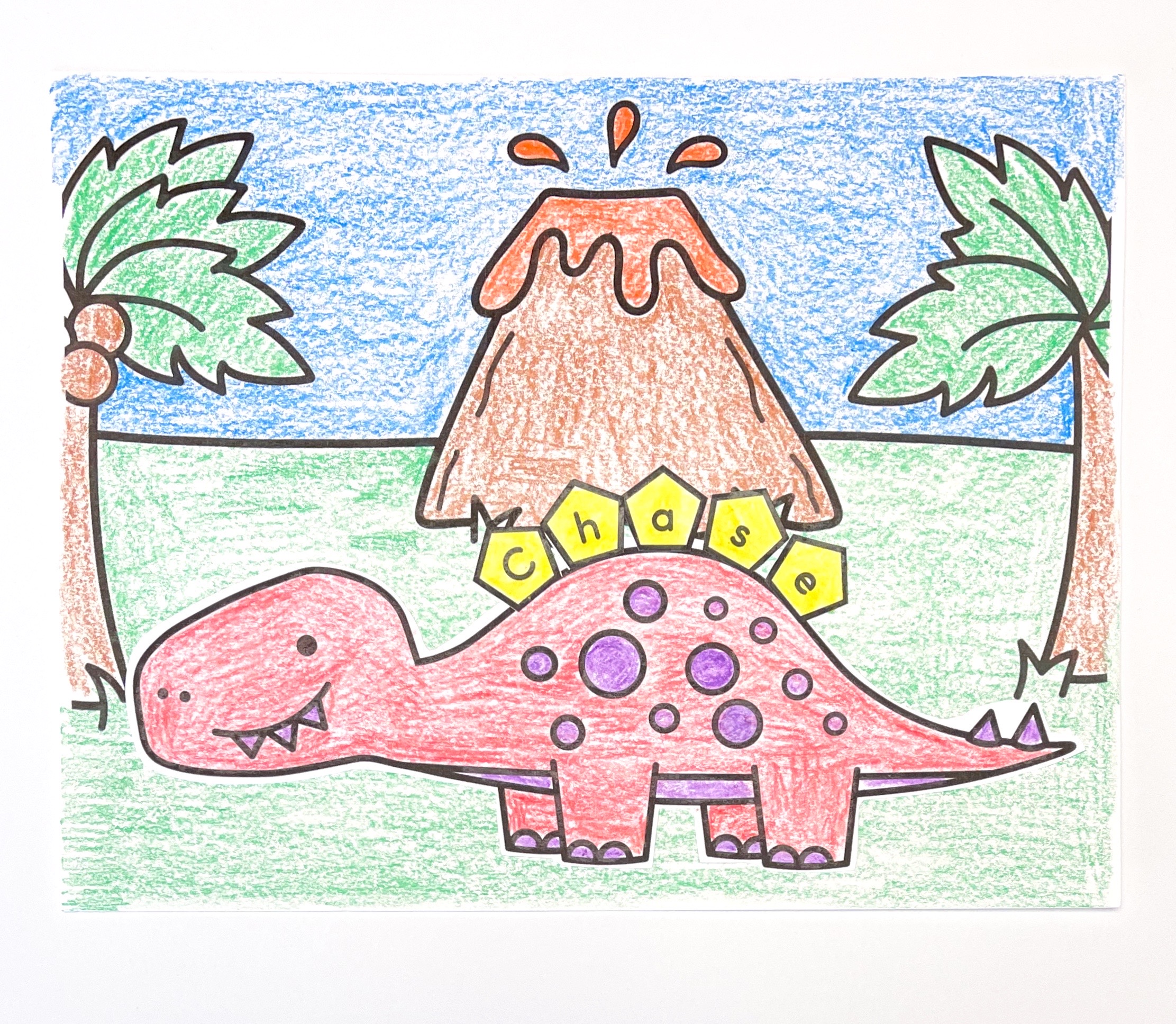 Dinosaur Coloring and Name Activity