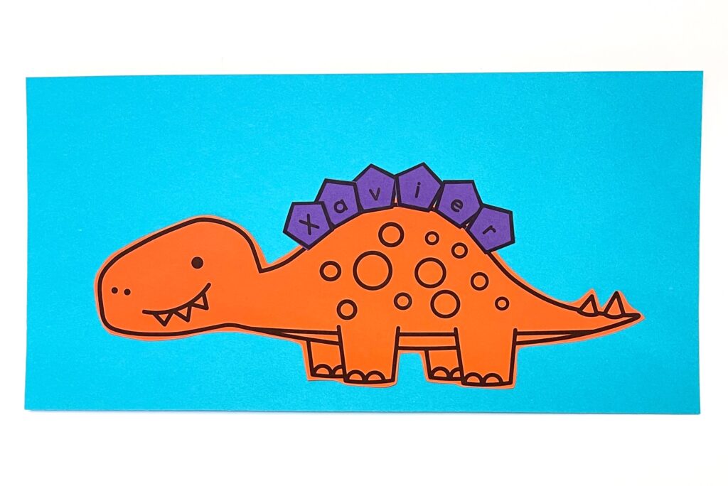 Dinosaur Preschool Name Craft 