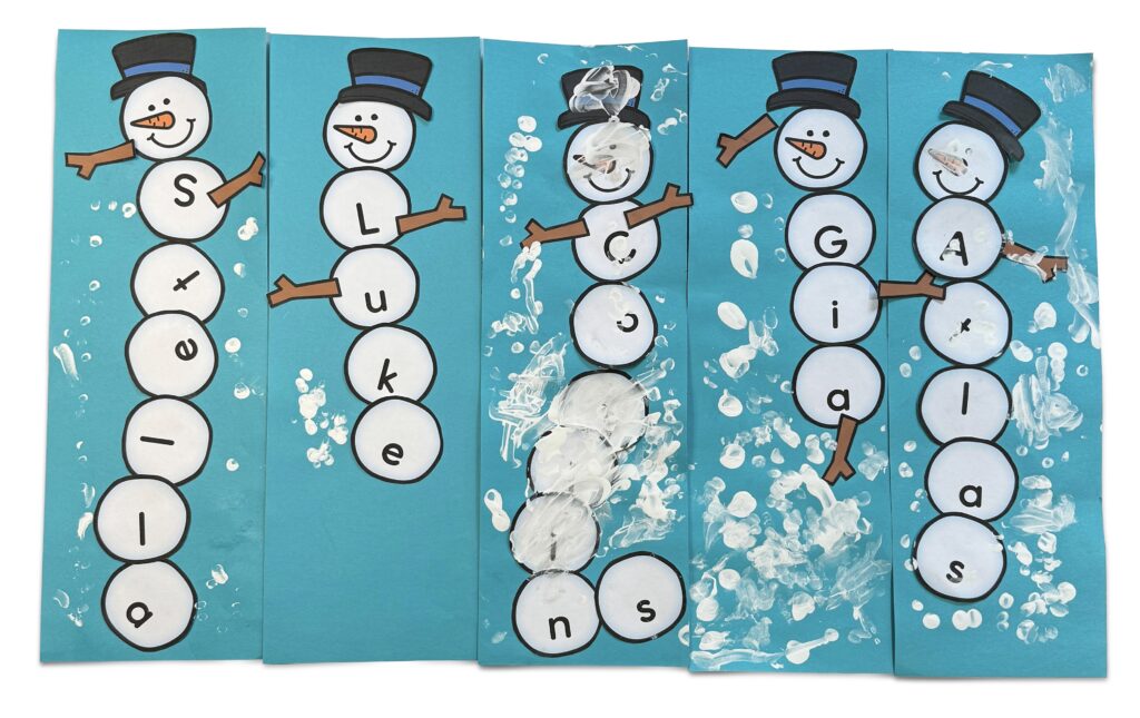Snowman Name Activity Preschool Class