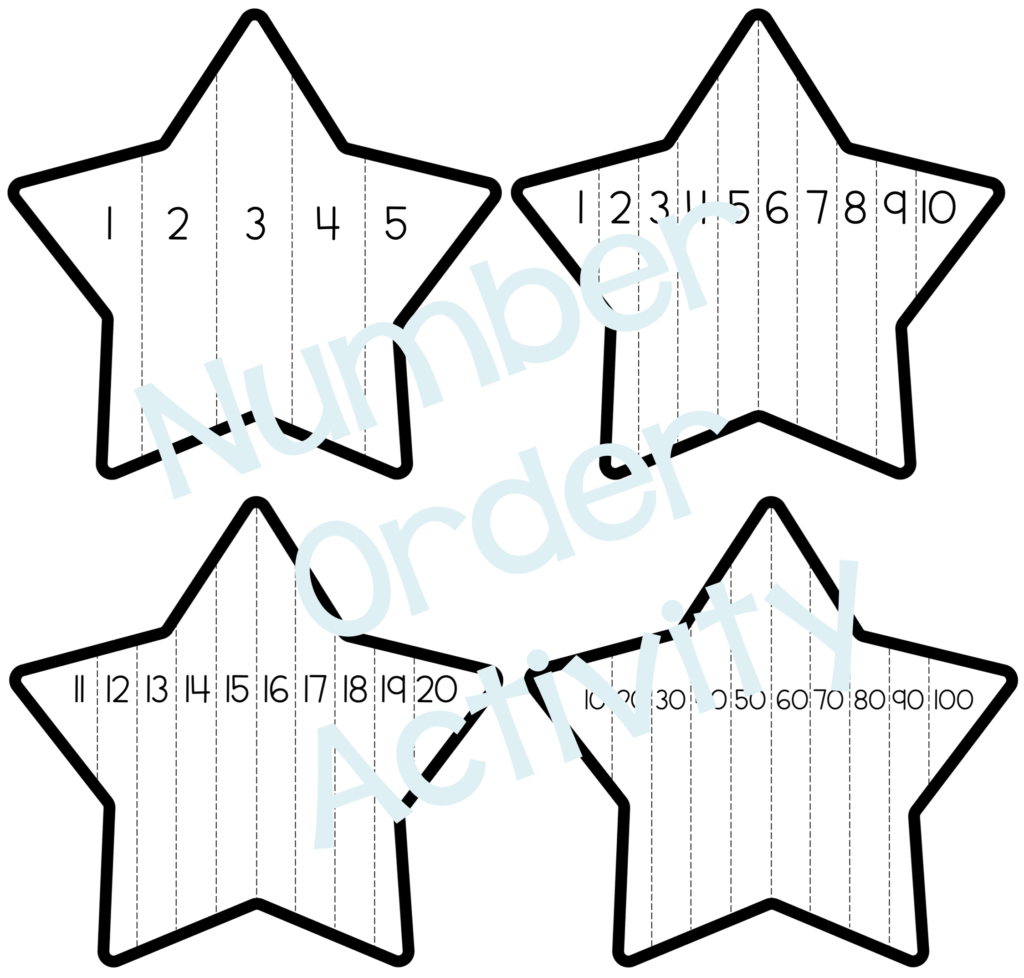 Star Number Order and Scissor Activity 