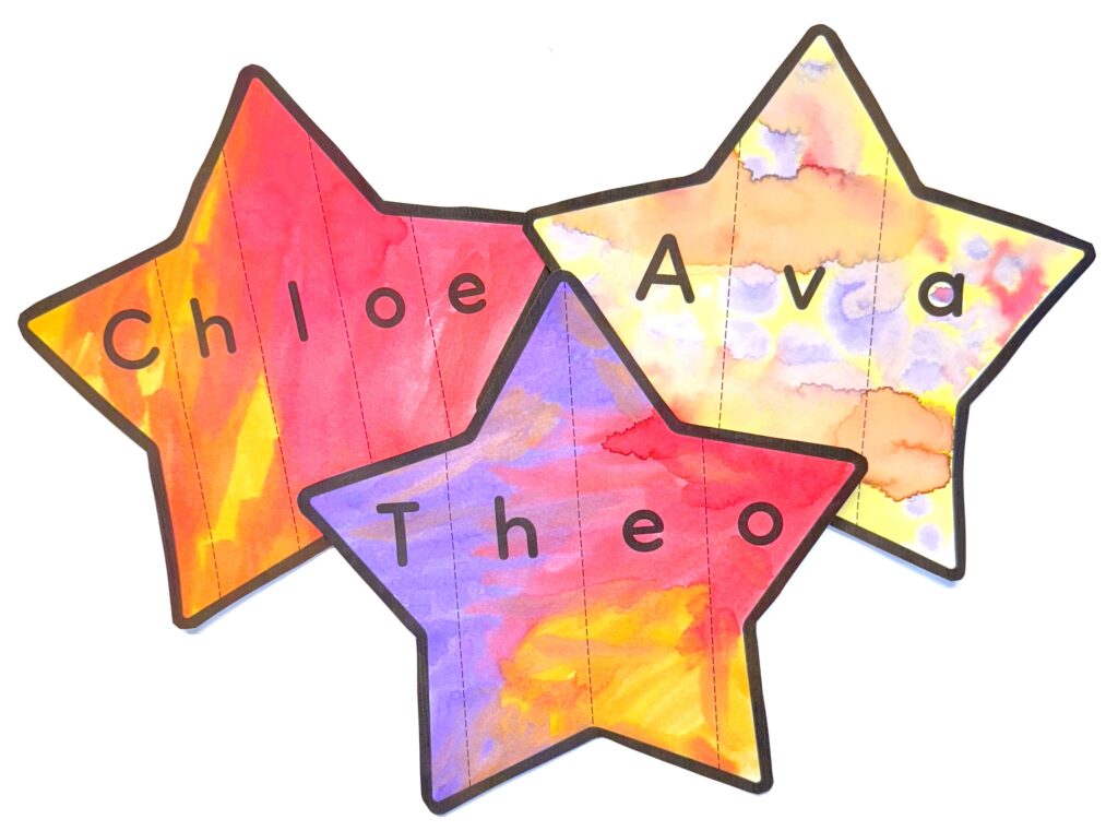 Star Preschool Name and Scissor Activity 