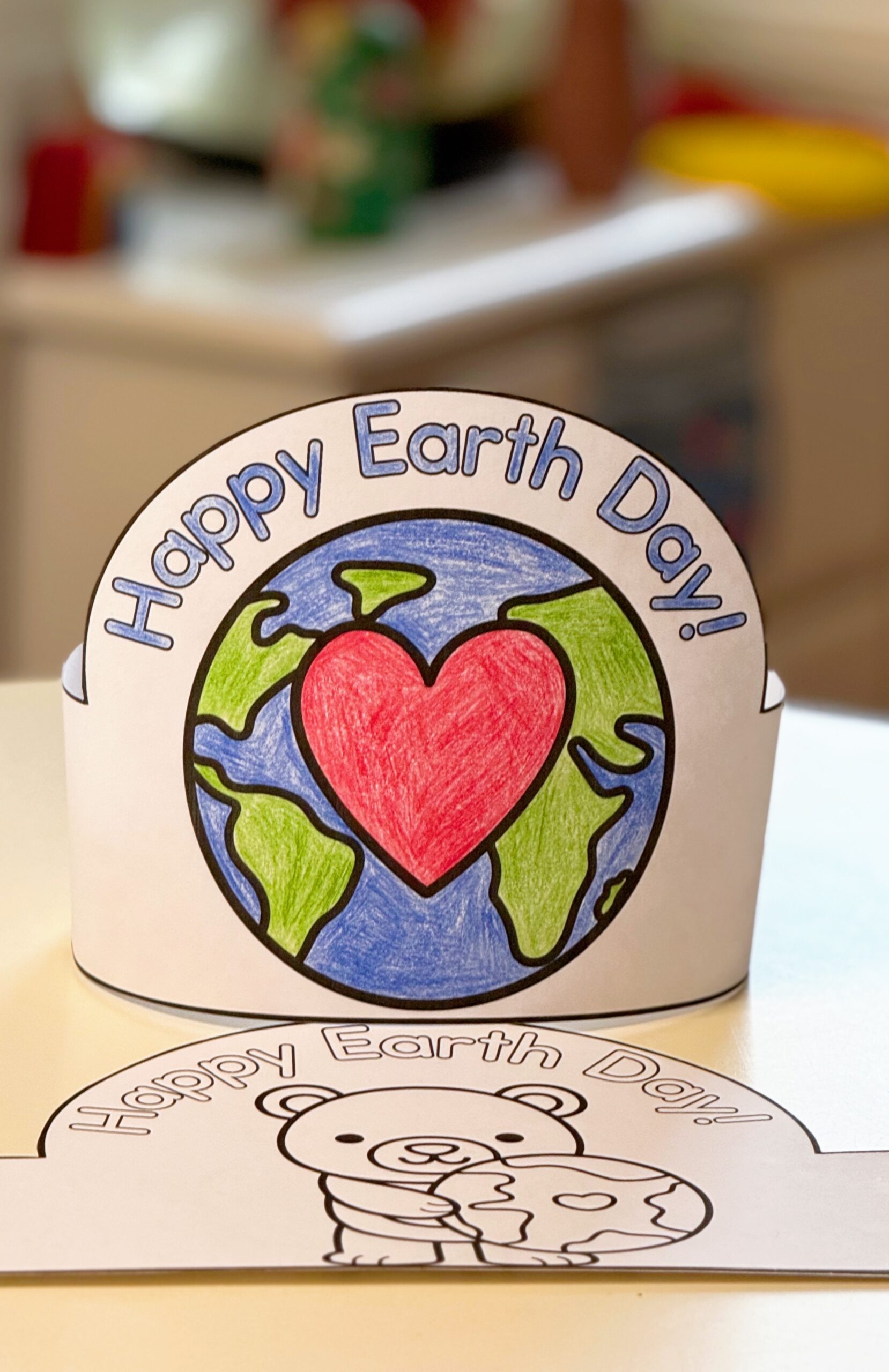 Earth Day Crowns - Happy Earth Day, Earth with heart
