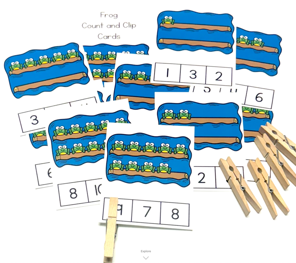 Frog Activities Count And Clip Math Cards - Ms. Stephanie's Preschool