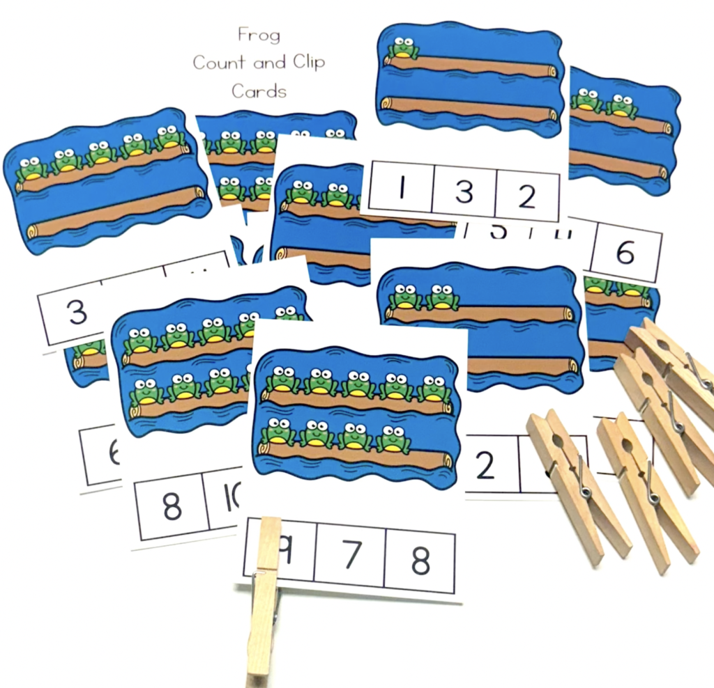 Frog Count and Clip Math Cards