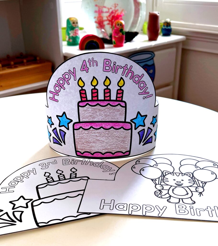 Birthday crowns preschool classroom 