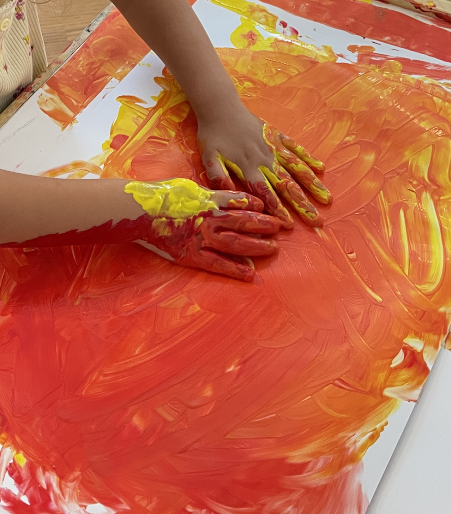 August Summer Activities Color Mixing Finger Painting 