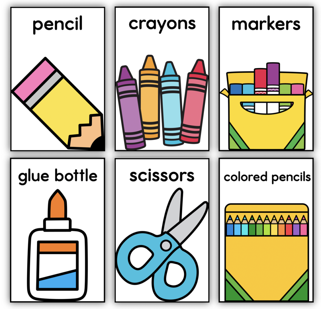 Back To School Vocabulary Cards