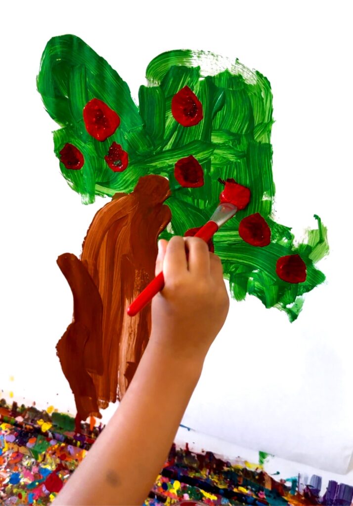 Apple Tree Painting - September Art Idea