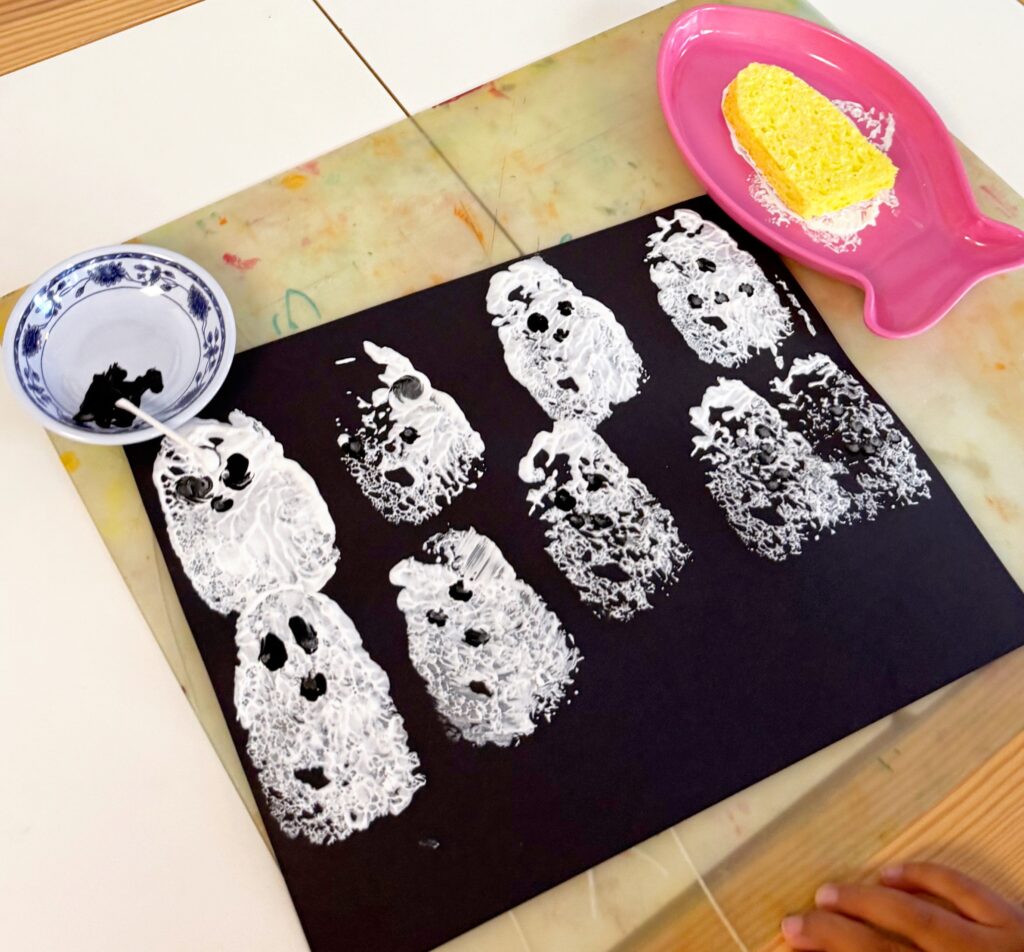 Ghost Sponge Printing Activity 