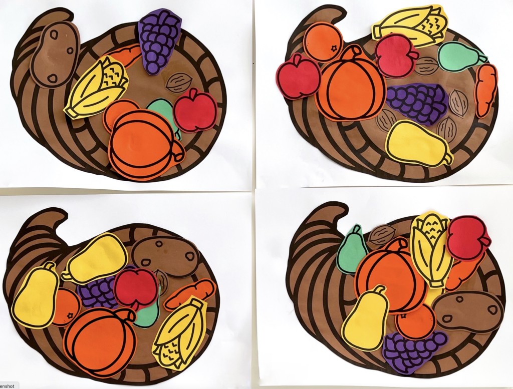 Thanksgiving Cornucopia Preschool Activity 