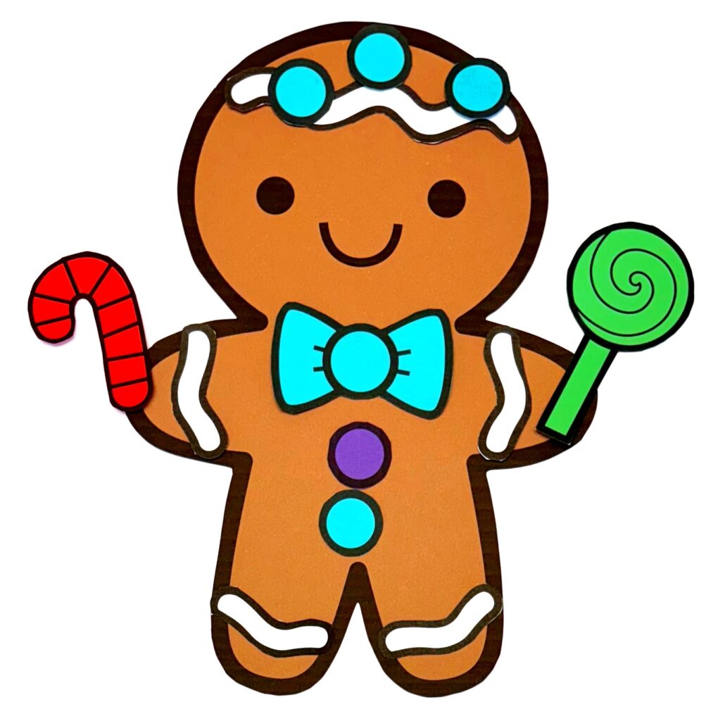 Gingerbread Cookie Preschool Activity Craft - Gingerbread boy and gingerbread girl 