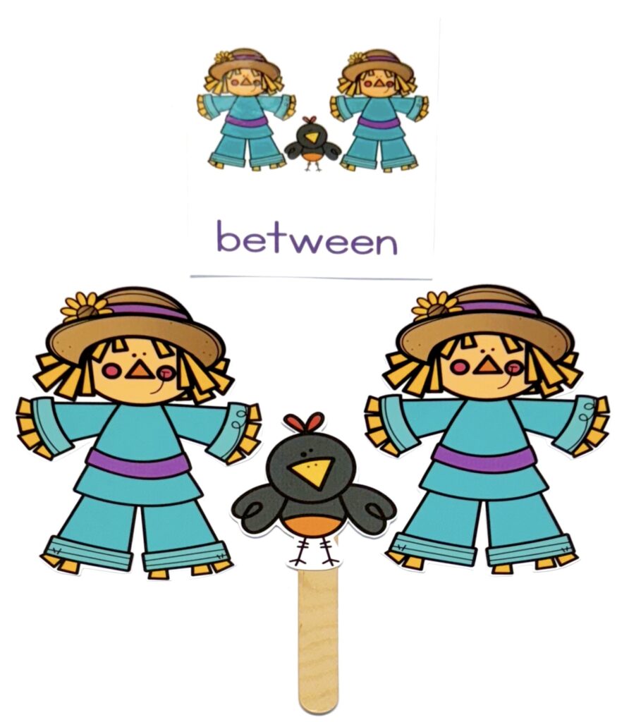 Scarecrow and Crow Preposition Hands On Activity 