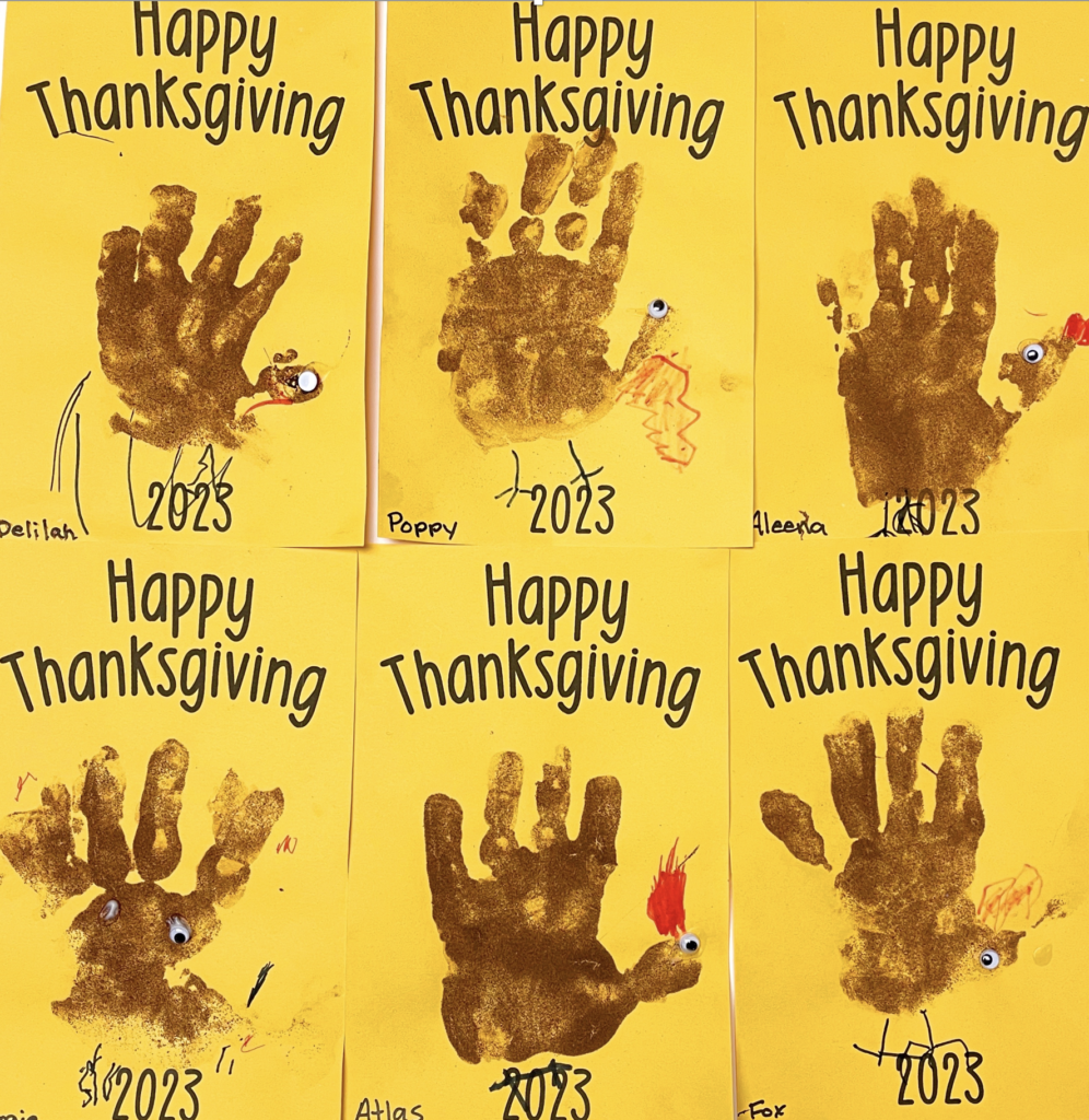 Happy Thanksgiving scented handprints 