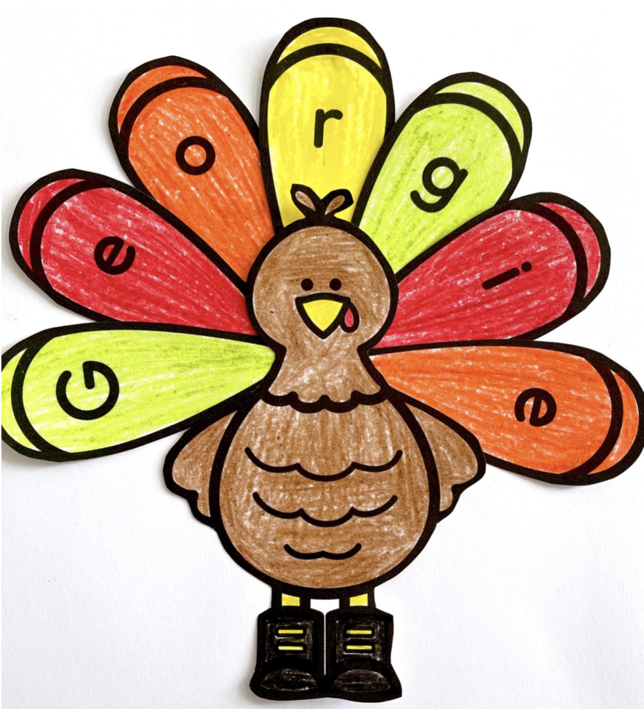 Thanksgiving Turkey Preschool Name Activity