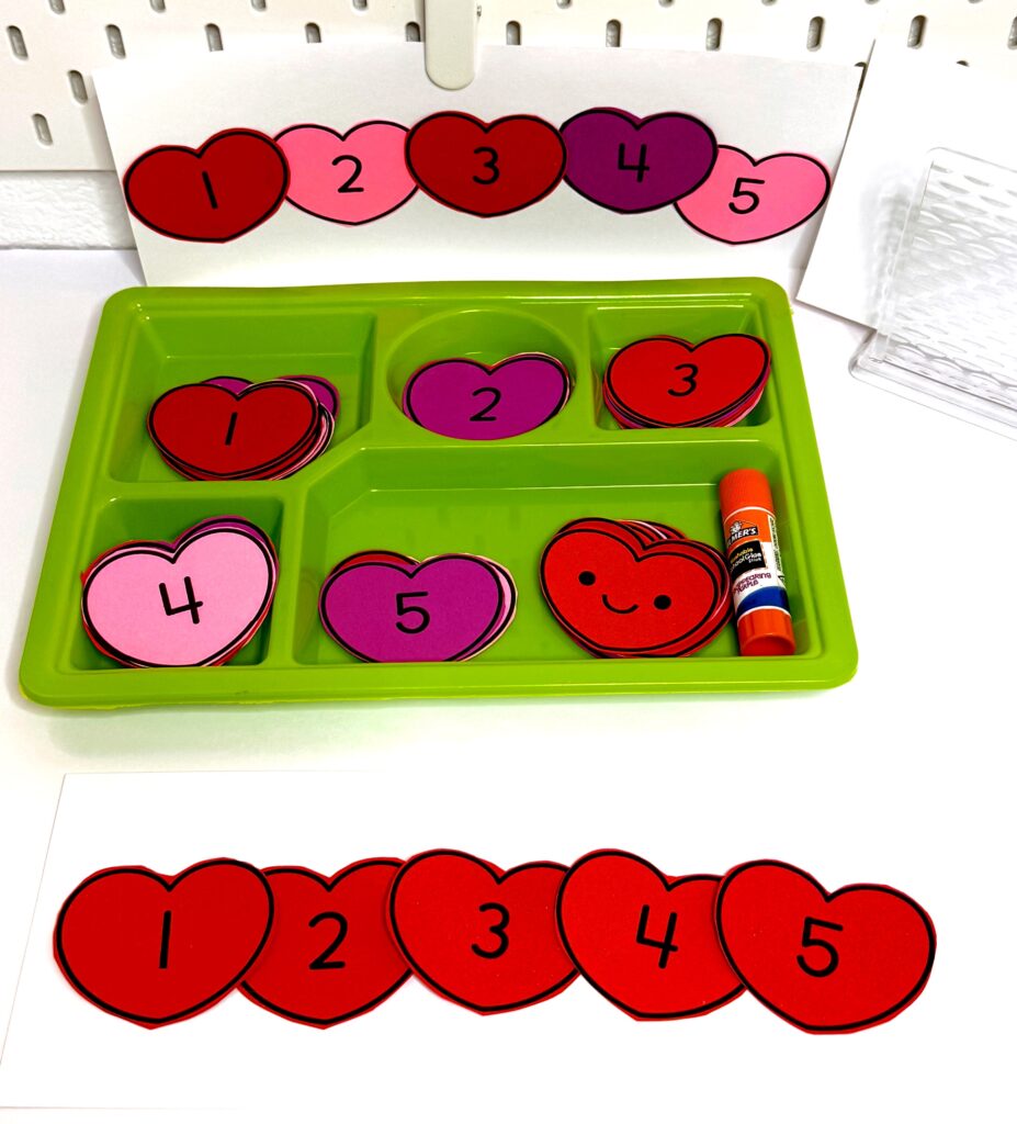 Heart Number Order February Preschool Activity 