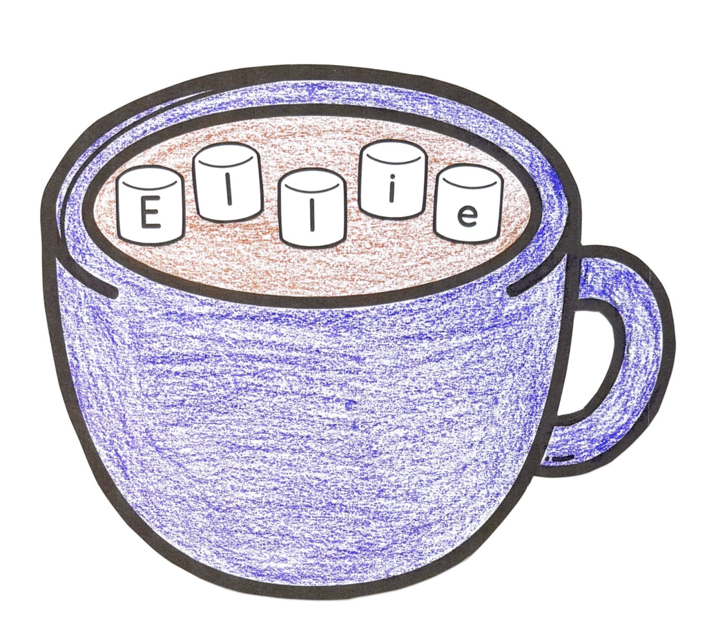 January Preschool Hot Chocolate Name Activity 