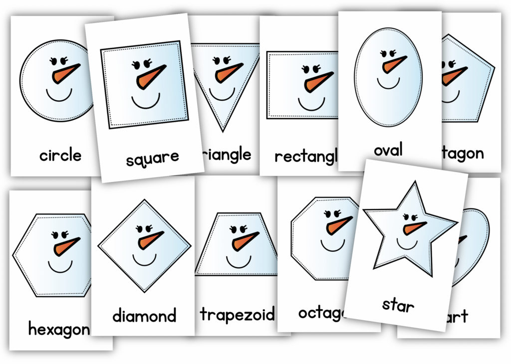 Preschool Snowman Shape Posters 