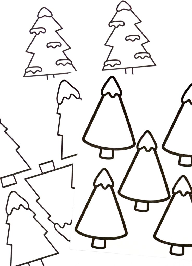 Winter tree pages for craft activity