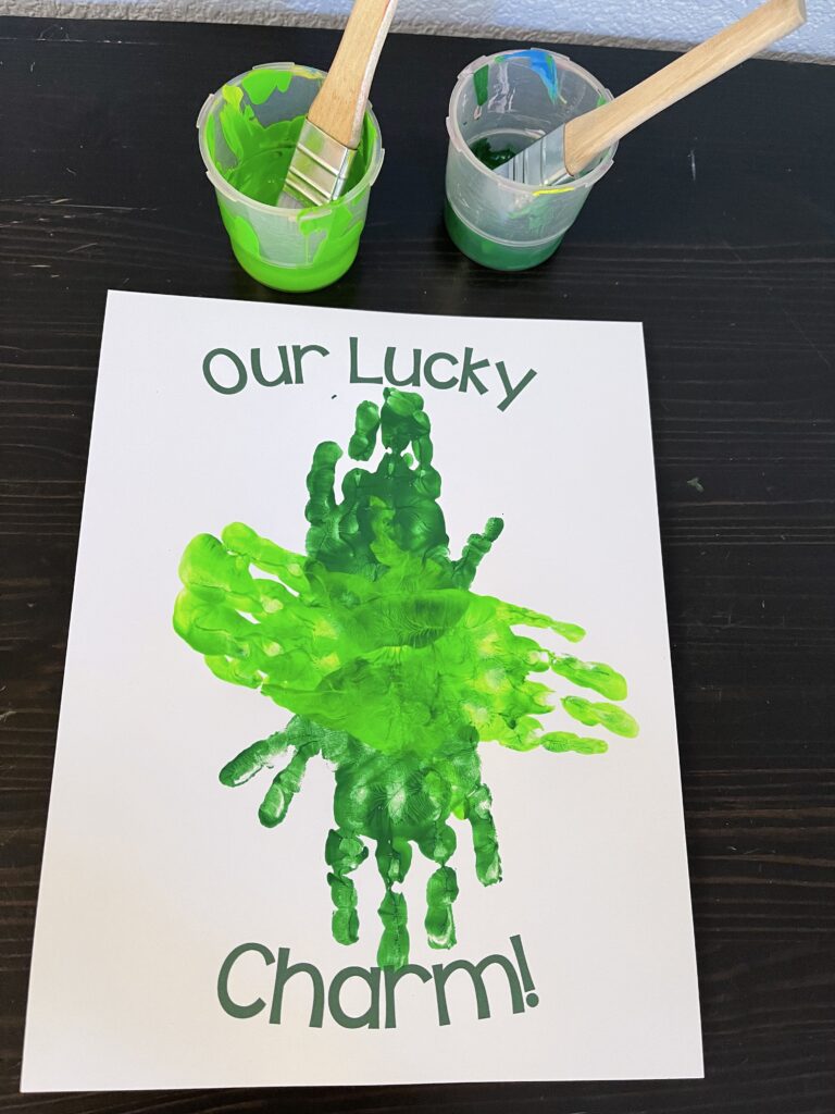 Our Lucky Charm Printable for March Preschool Activity Handprint 
