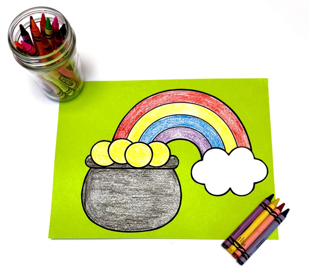 Pot of Gold Coloring Craft 