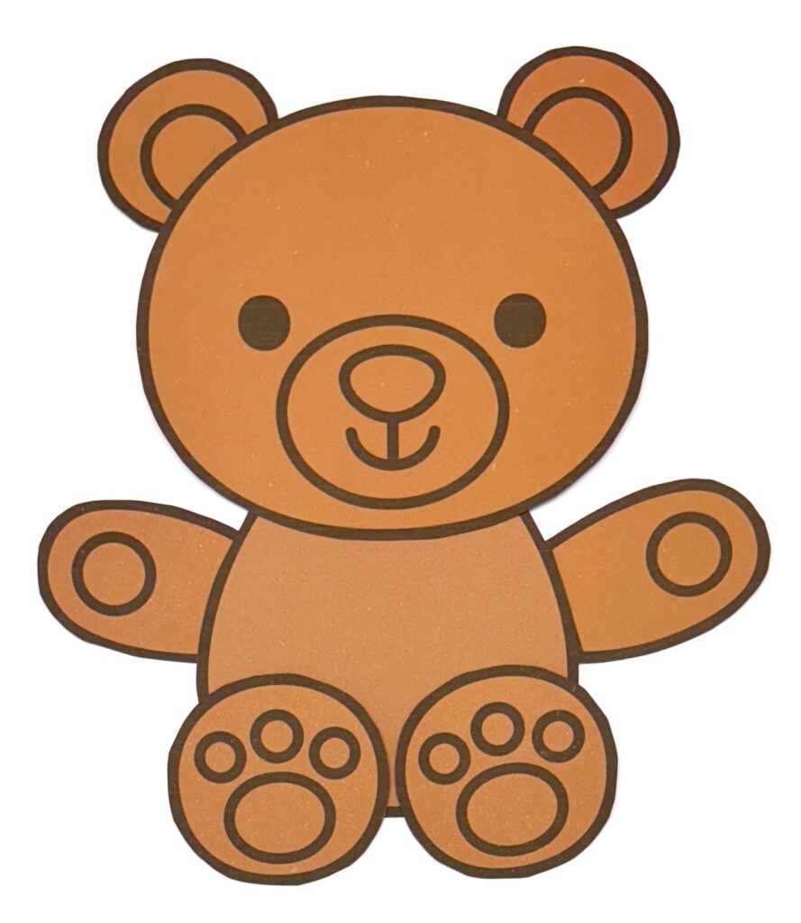 Teddy Bear printed on brown construction paper 