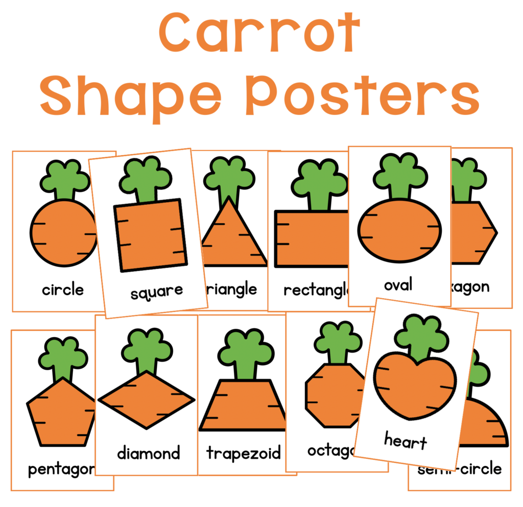 Carrot Shape Posters or Flashcards 