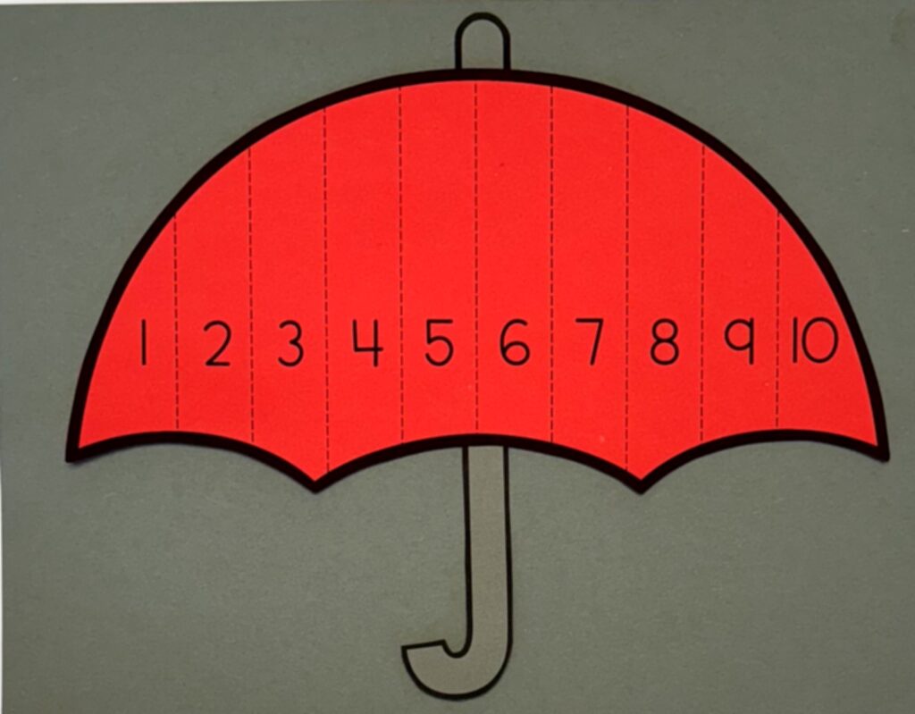 Number Order Umbrella Scissor Craft 