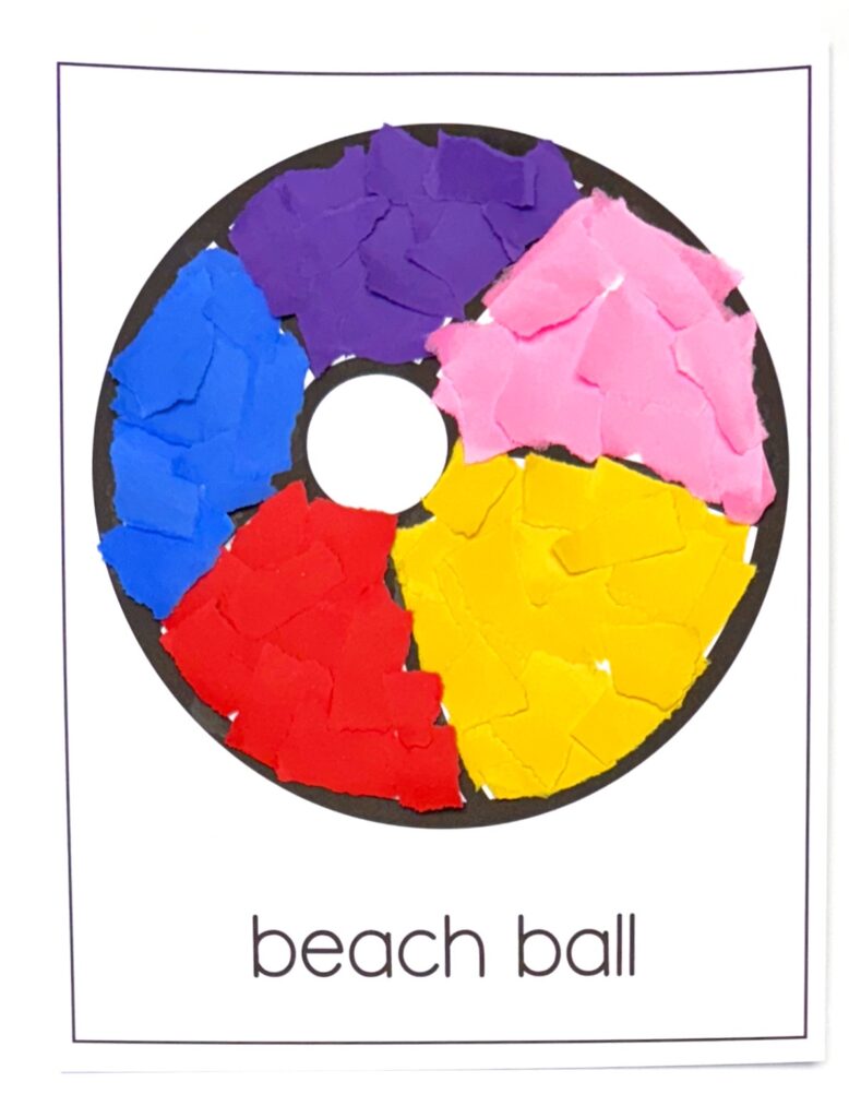 Beach Day Beach Ball Torn Paper Preschool Craft Activity