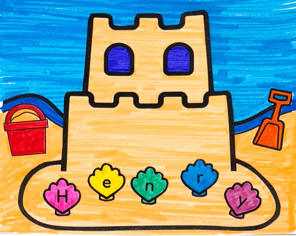 Beach Day Sandcastle Name Preschool Activity