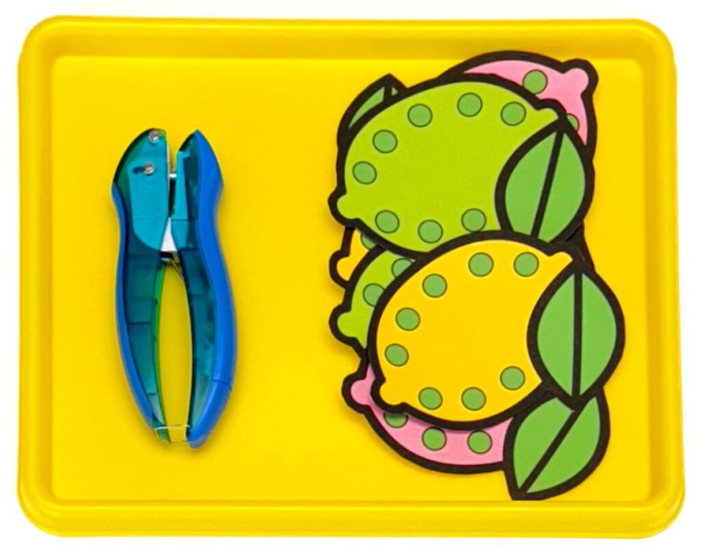 Hole punch lemon fine motor activity