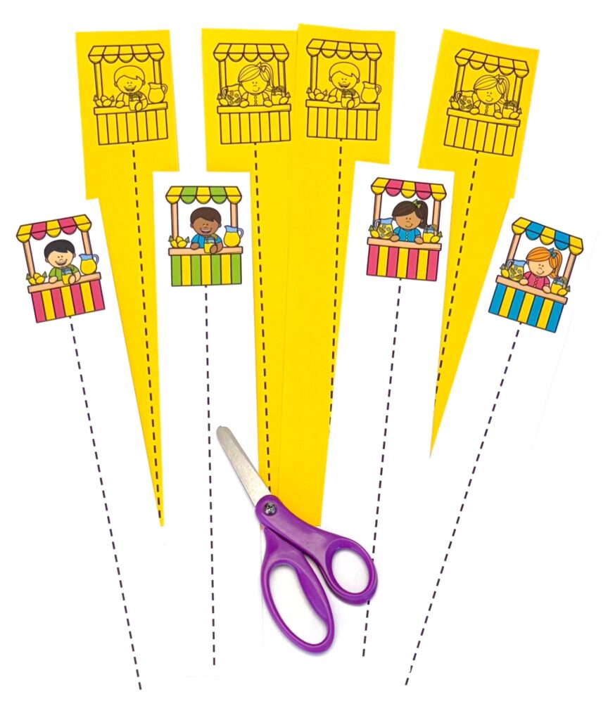 Lemonade stand cutting activity