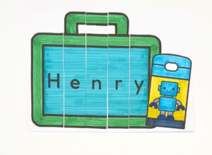 Lunchbox Name and Scissor Activity