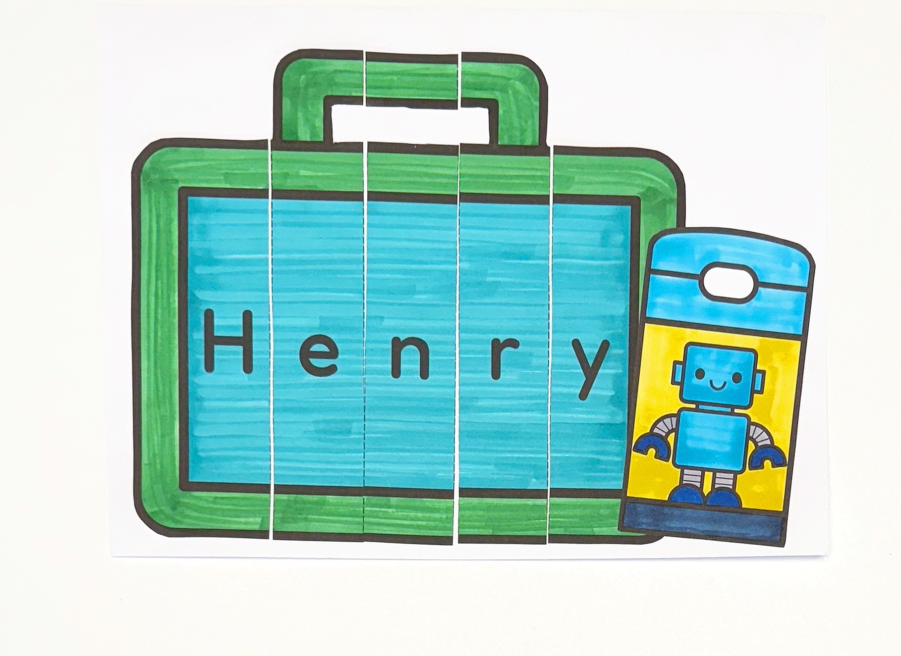 Lunchbox Name and Scissor Activity