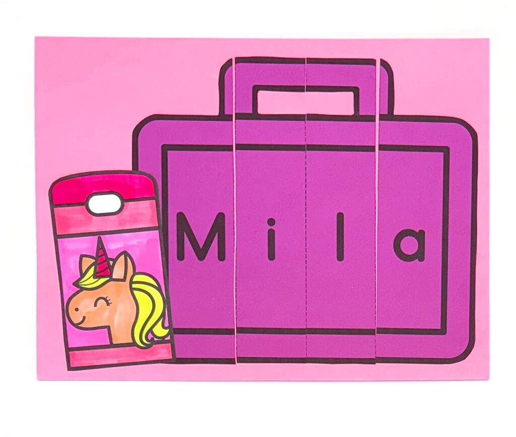 Lunchbox Preschool Name and Scissor Craft